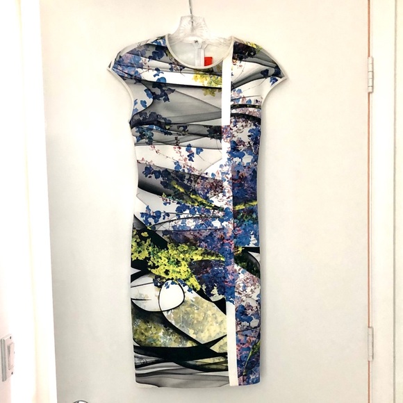 Clover Canyon Space Garden Print Neoprene Dress - Picture 4 of 5